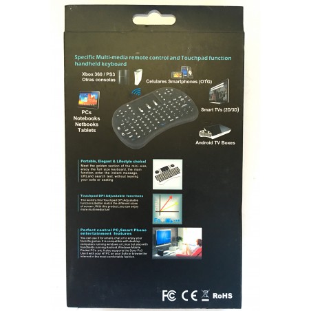 Mini Teclado Inalámbrico TouchPad Smart TV