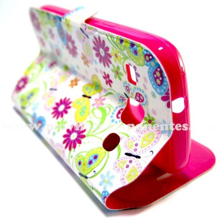 Funda Libro Con Ventana, Tarjetero, Soporte Con Dibujo.