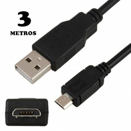 Cable Cargador 3 Metros Micro usb