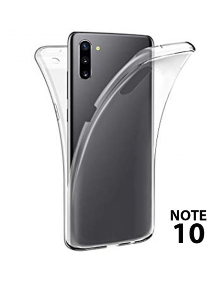 FUNDA DE SILICONA DELANTERA + TRASERA DOBLE 100% TRANSPARENTE Samsung note 10