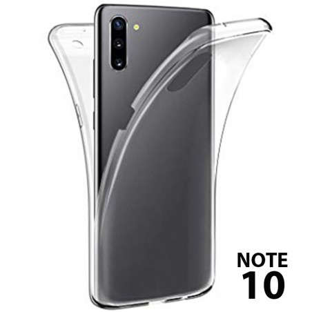 FUNDA DE SILICONA DELANTERA + TRASERA DOBLE 100% TRANSPARENTE Samsung note 10