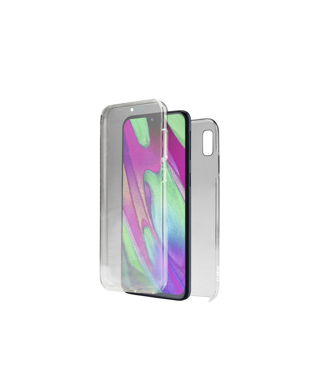 FUNDA DE SILICONA DELANTERA + TRASERA DOBLE 100% TRANSPARENTE Samsung A40