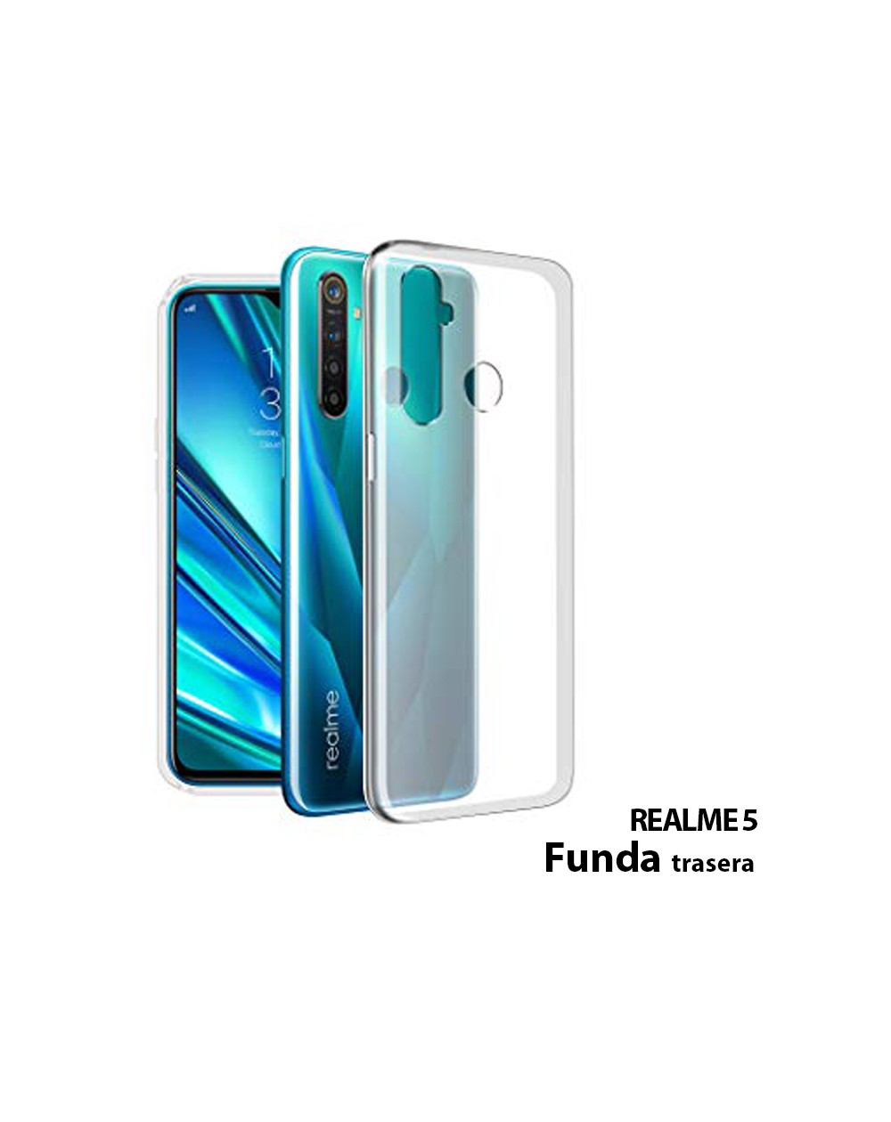 Funda Silicona Trasera Transparente Realme 5