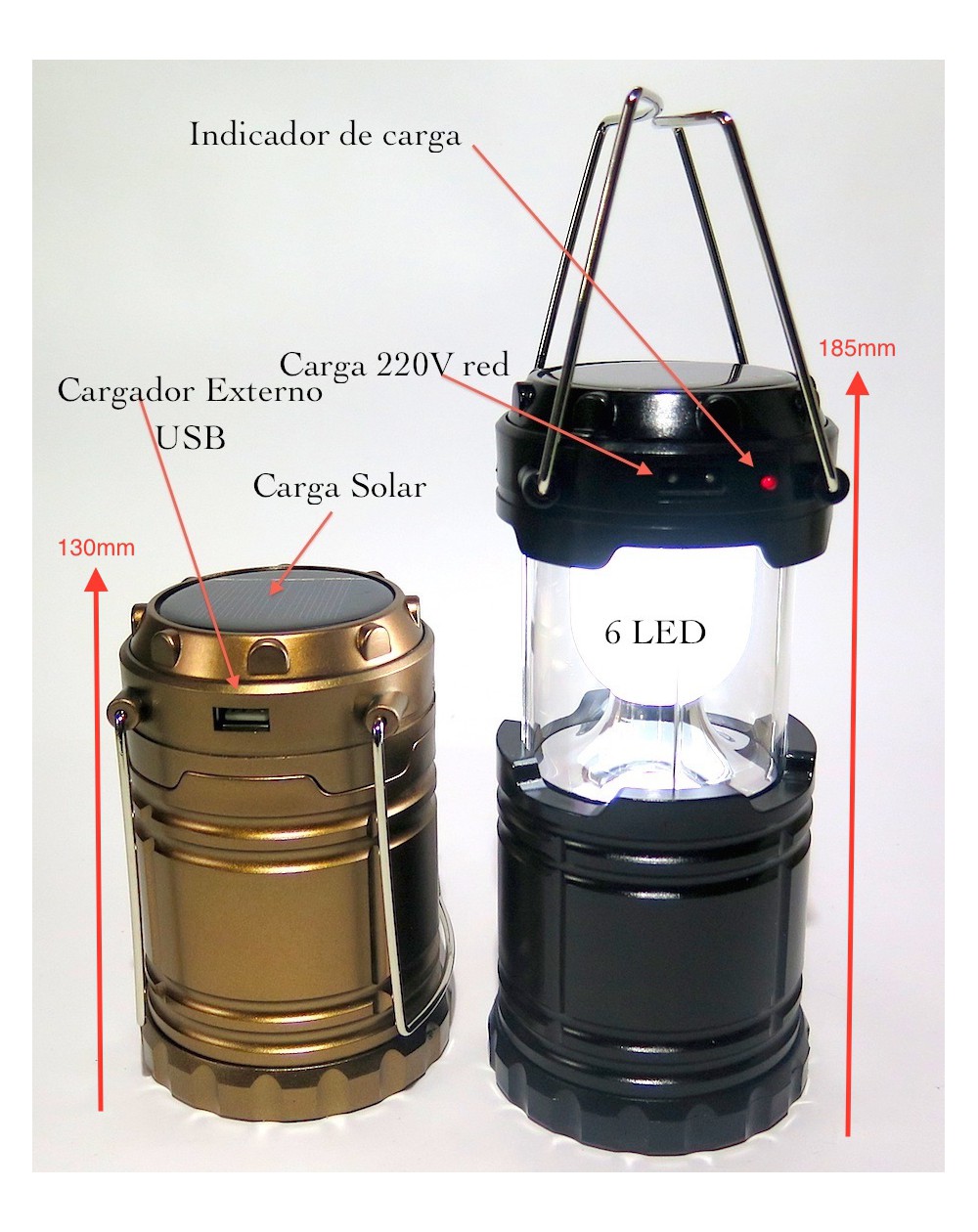 Cargador Solar Camping y Linterna 