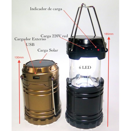 Cargador Solar Camping y Linterna 
