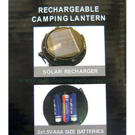 Cargador Solar Camping y Linterna 